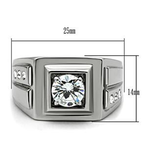 CJ458 Wholesale Tri Cubic Zirconia Stainless Steel Ring