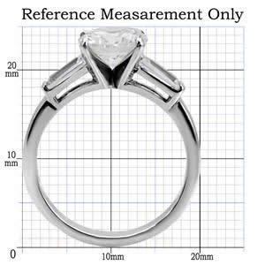 CJ7690OS Wholesale - Stainless Steel 3 Carat Round Engagement Ring