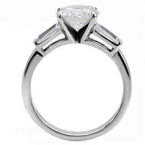 CJ7690OS Wholesale - Stainless Steel 3 Carat Round Engagement Ring