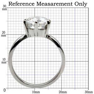 CJ7736OS Wholesale - Stainless Steel Solitaire Round Cubic Zirconia Engagement Ring