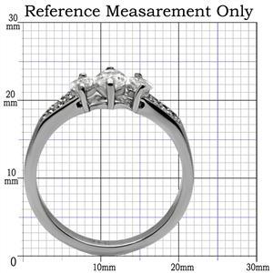 CJ7751OS Wholesale Stainless Steel Marquise Cubic Zirconia Past, Present &amp; Future Engagement Ring