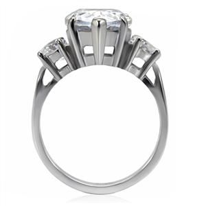 CJ7766OS Wholesale Stainless Steel Pear 9ct. Cubic Zirconia Ring