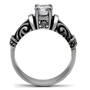 CJ7772OS Wholesale Stainless Steel Two Tone Ornate Band Cocktail Ring
