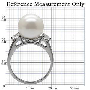 CJ7780OS Wholesale Stainless Steel White Pearl Raised Setting Cocktail Ring