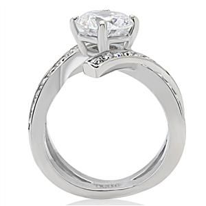 CJ7862OS Wholesale Stainless Steel CZ Overlay Ring