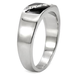 CJ7868OS Wholesale Stainless Steel Austrian Crystal Slash Enamel Men&#39;s Ring