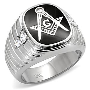 CJ7876OS Wholesale Stainless Steel Men&#39;s Masonic Ring