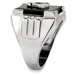 CJ7877OS Wholesale Stainless Steel Rectangular Masonic Men&#39;s Ring