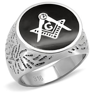 CJ7880OS Wholesale Stainless Steel Men&#39;s Masonic Ring