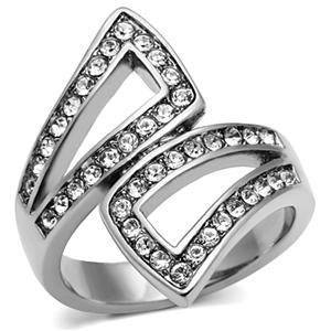 CJG1036 Wholesale Channeled Symmetry Top Grade Crystal High Polished Stainless Steel Women&#39;s Fashion Ring
