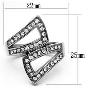 CJG1036 Wholesale Channeled Symmetry Top Grade Crystal High Polished Stainless Steel Women&#39;s Fashion Ring
