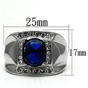 CJG1094 Wholesale Synthetic Montana Clear Top Grade Crystal High Polished Stainless Steel Men&#39;s Fashion Ring