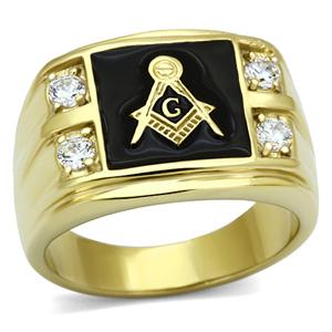 CJG1114 Wholesale IP Gold Plated Stainless Steel Masonic Men&#39;s Fashion Ring
