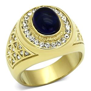 CJG1115 Wholesale Montana Synthetic Glass IP Gold Plated Men&#39;s Fashion Ring