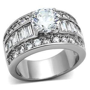 CJG1241 Wholesale Baguette CZ Stones Stainless Steel Ring