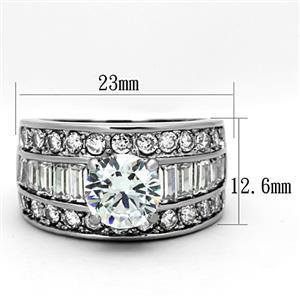 CJG1241 Wholesale Baguette CZ Stones Stainless Steel Ring