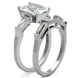 CJG1243 Wholesale Emerald Cut Clear CZ Wedding Set Engagement Ring