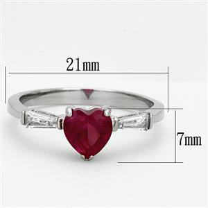 CJG1247 Wholesale Red Heart CZ Stainless Steel Ring