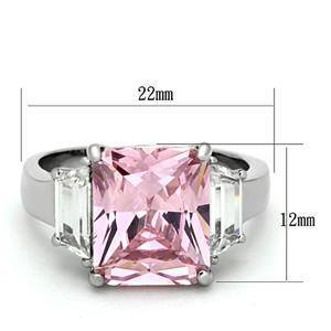 CJG1272 Wholesale Radiant Rose CZ Stainless Steel Ring