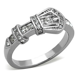 CJG1417 Wholesale High Polished Stainless Steel Top Grade Crystal Belt Ring