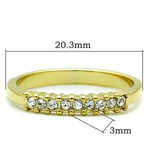 CJG1446 Wholesale Channeled Crystal Gold Plated Stainless Steel Ring