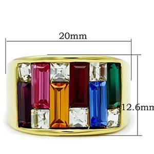 CJG1450 Wholesale Rainbow Gold Plated Stainless Steel Ring