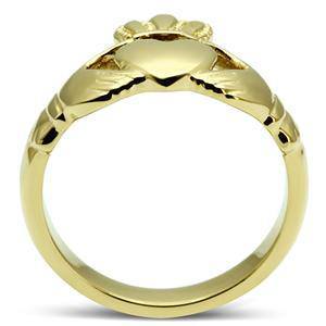 CJG1477 Wholesale IP Gold Stainless Steel Claddagh Ring