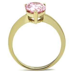 CJG1499 Wholesale CZ Gold Stainless Steel Rose Marquise Engagement Ring