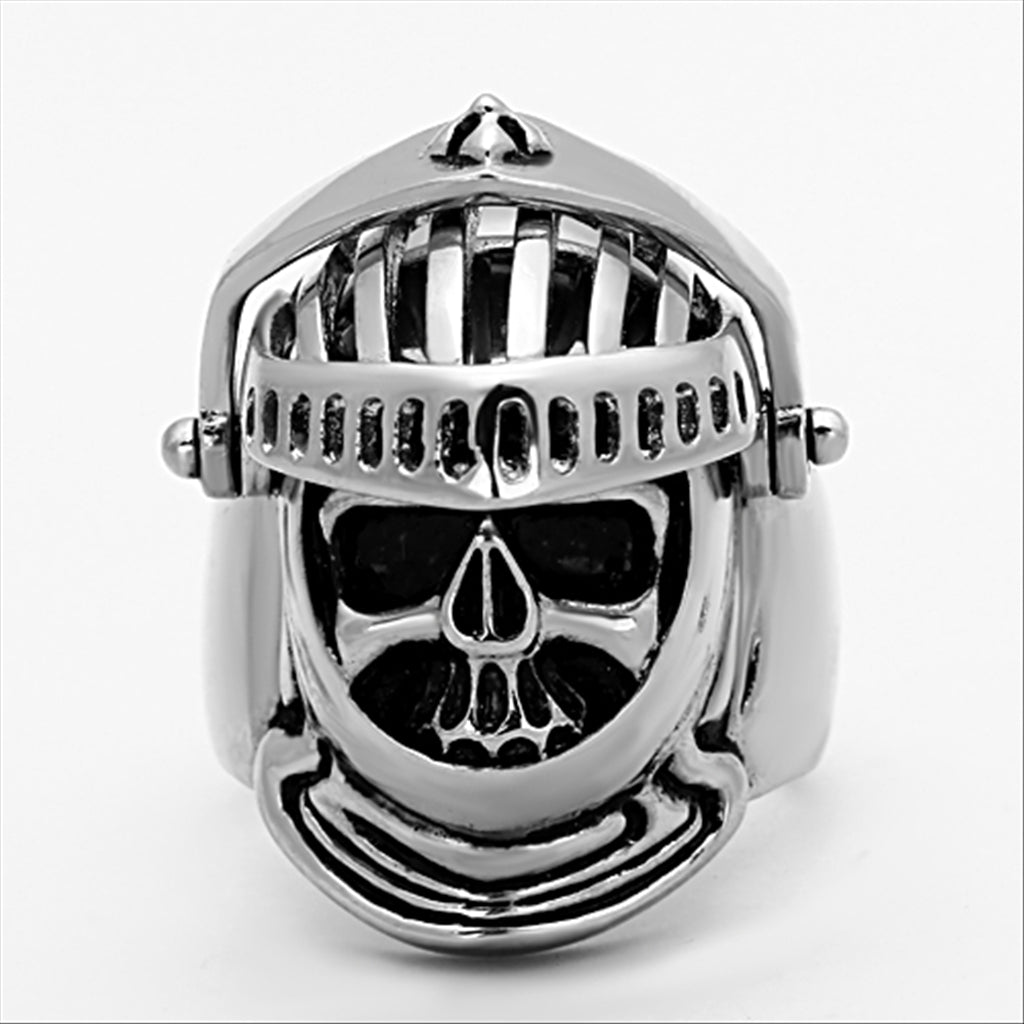 CJ1348 Wholesale Men&#39;s Stainless Steel Men&#39;s Knight Helmet Skull Ring