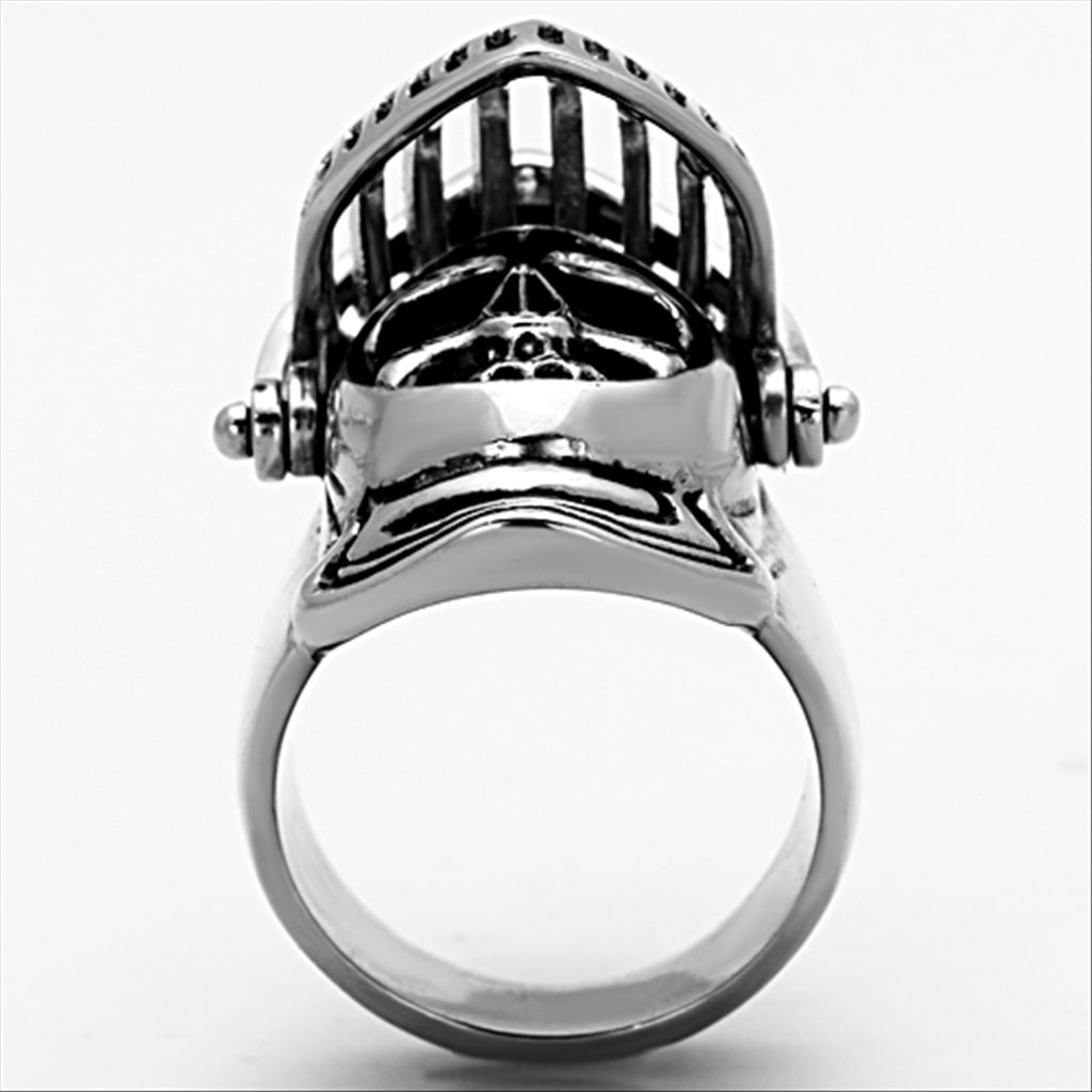 CJ1348 Wholesale Men&#39;s Stainless Steel Men&#39;s Knight Helmet Skull Ring