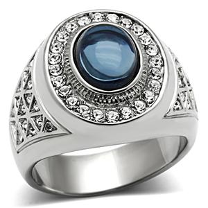 CJG2406 Stainless Steel  Synthetic Glass Ring
