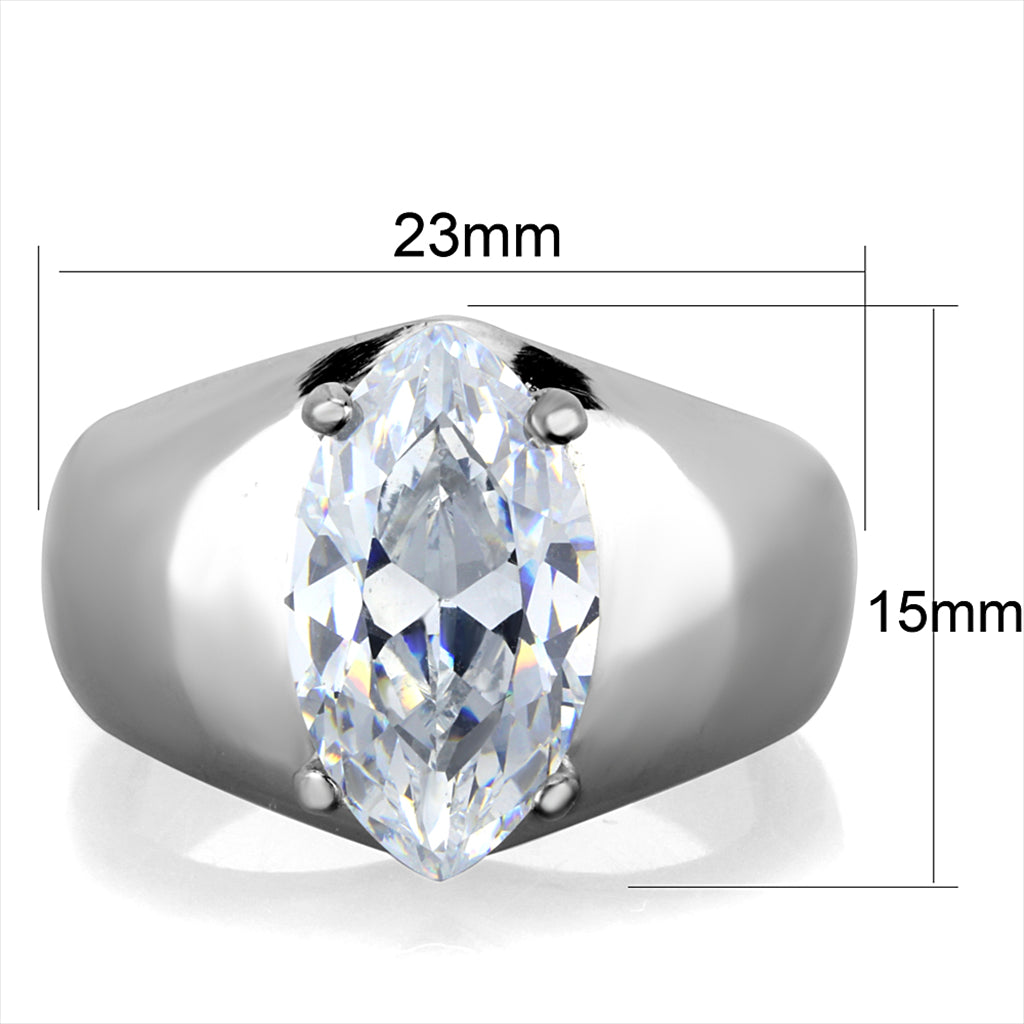CJG2713 Radiant Marquise Crystal Stainless Steel Ring