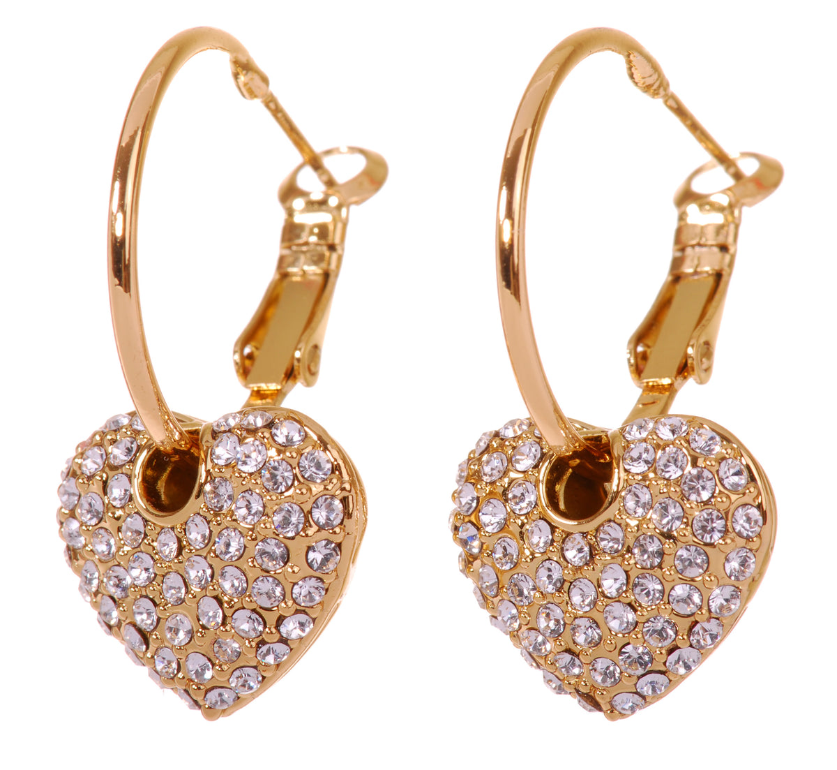 E7117 18K Gold Swarovski Elements Heart Earring