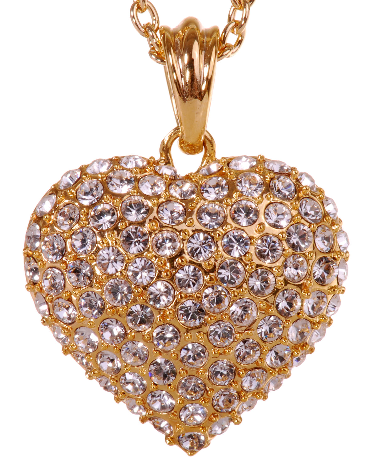 N7117 18K Gold Swarovski Heart Pendant Necklace Gold