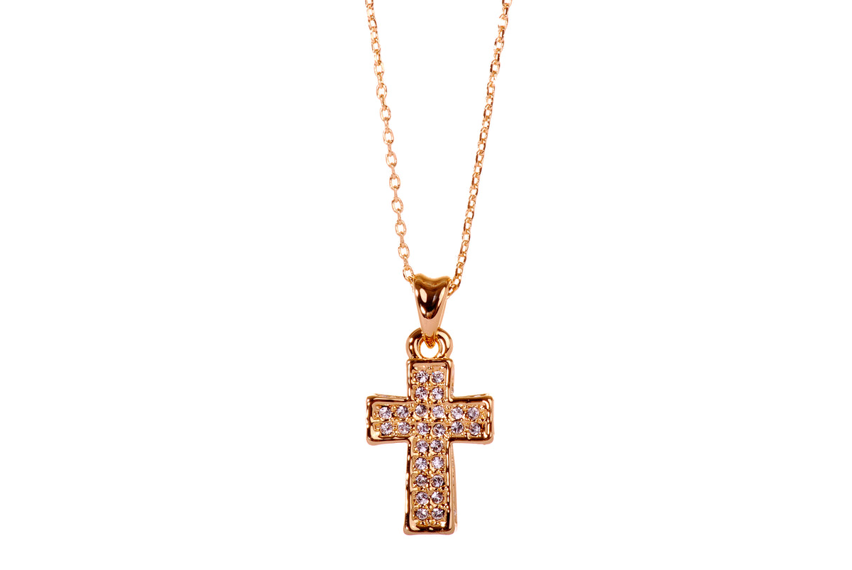 Sterling Silver Cross Pendant with 3mm March Blue Swarovski Crystal 3/4 x  1/2 inches with Sterling Silver Lite Curb Chain - Walmart.com