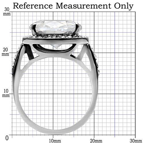 CJ010 Wholesale Women&#39;s Stainless Steel AAA Grade Clear Cubic Zirconia Oval Cut Engagement Ring
