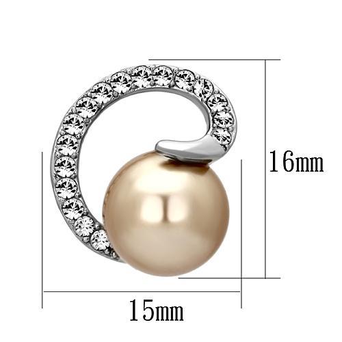 CJG2225 Wholesale Women&#39;s Stainless Steel High polished Synthetic Brown Earrings