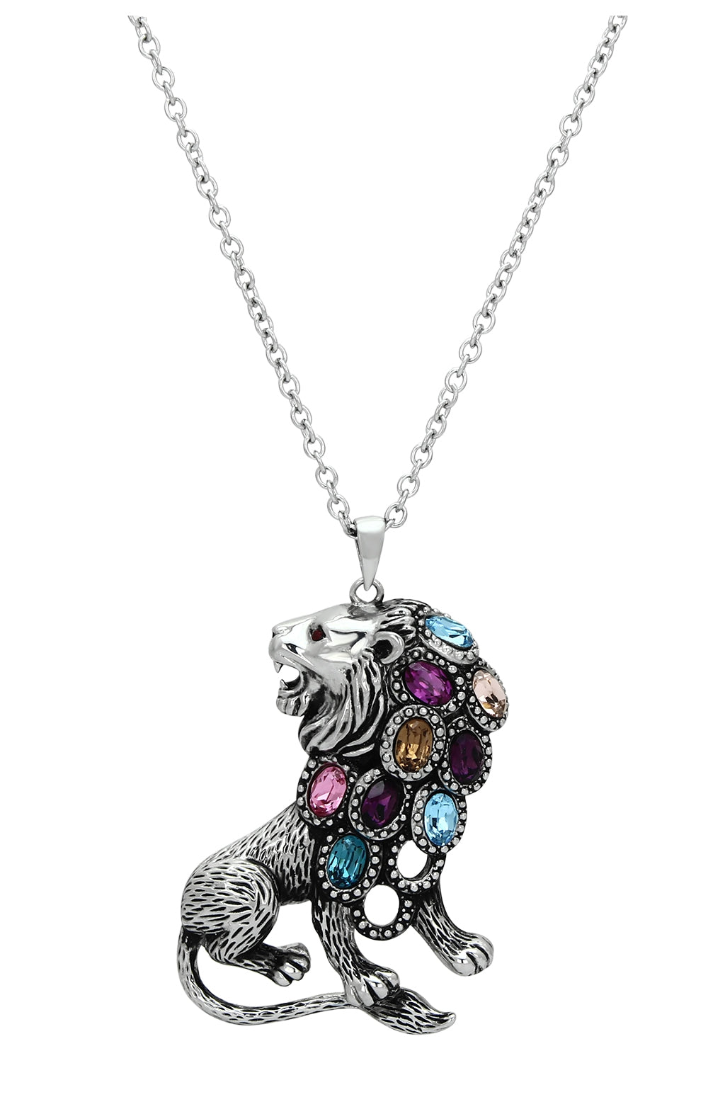 CJG2288 Wholesale Stainless Steel Top Grade Crystal Chain Lion Pendant