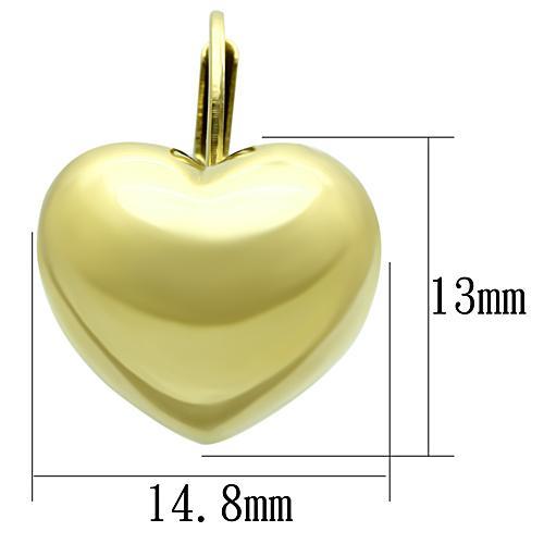 CJG2290 Wholesale Women&#39;s Stainless Steel IP Gold Heart Earrings