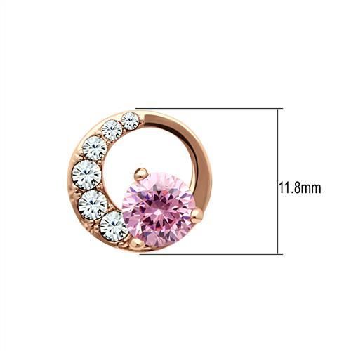 CJG2070 Wholesale Women&#39;s Stainless Steel IP Rose Gold AAA Grade CZ Rose Earrings