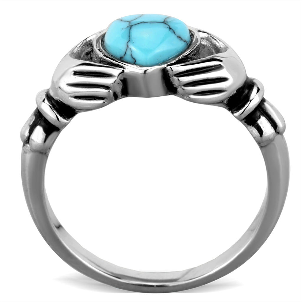 CJE1770 Claddagh Turquoise Heart Ring