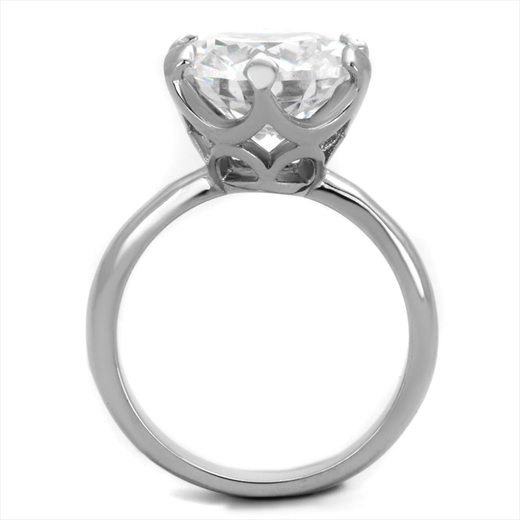 CJE1823 Stainless Steel AAA Grade Solitaire CZ Ring