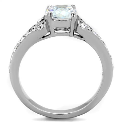 CJE1918 Wholesale Women&#39;s Stainless Steel AAA Grade CZ Clear Heart Locked Ring