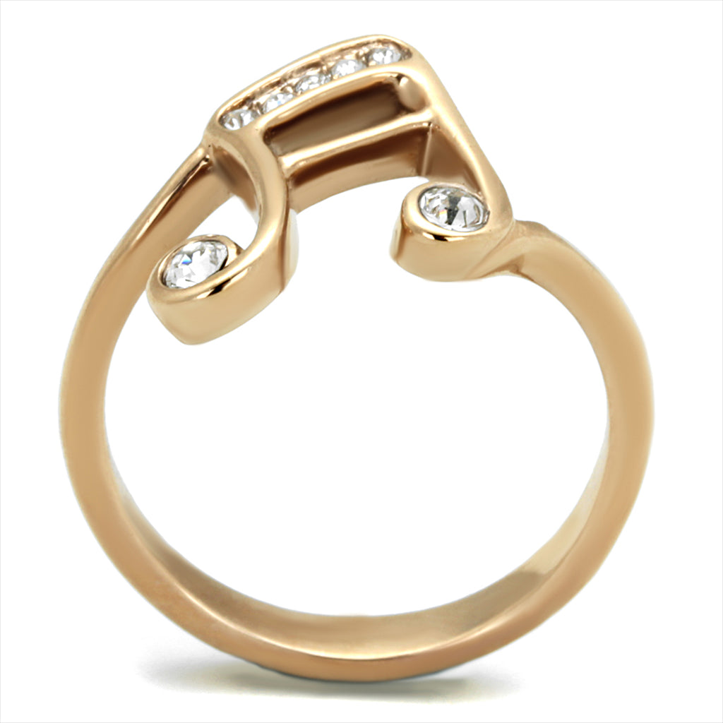 CJE2130 Rose Gold Plated Music Note Ring
