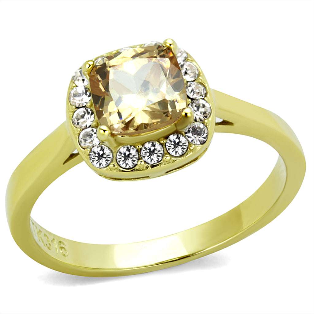CJE2173 Wholesale Yellow CZ Gold Plated Ring