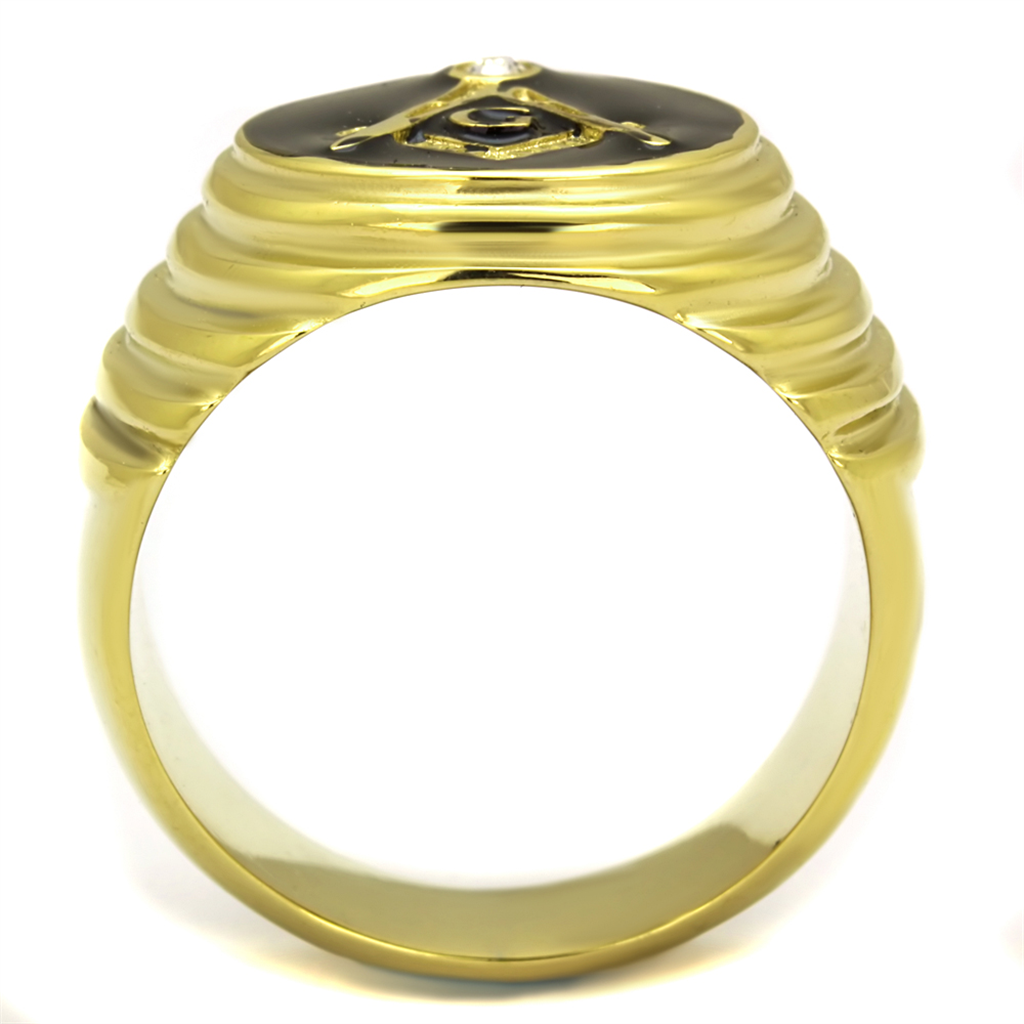 CJE2224 IP Gold Plated Men's Masonic Emblem Ring - Cerijewelry