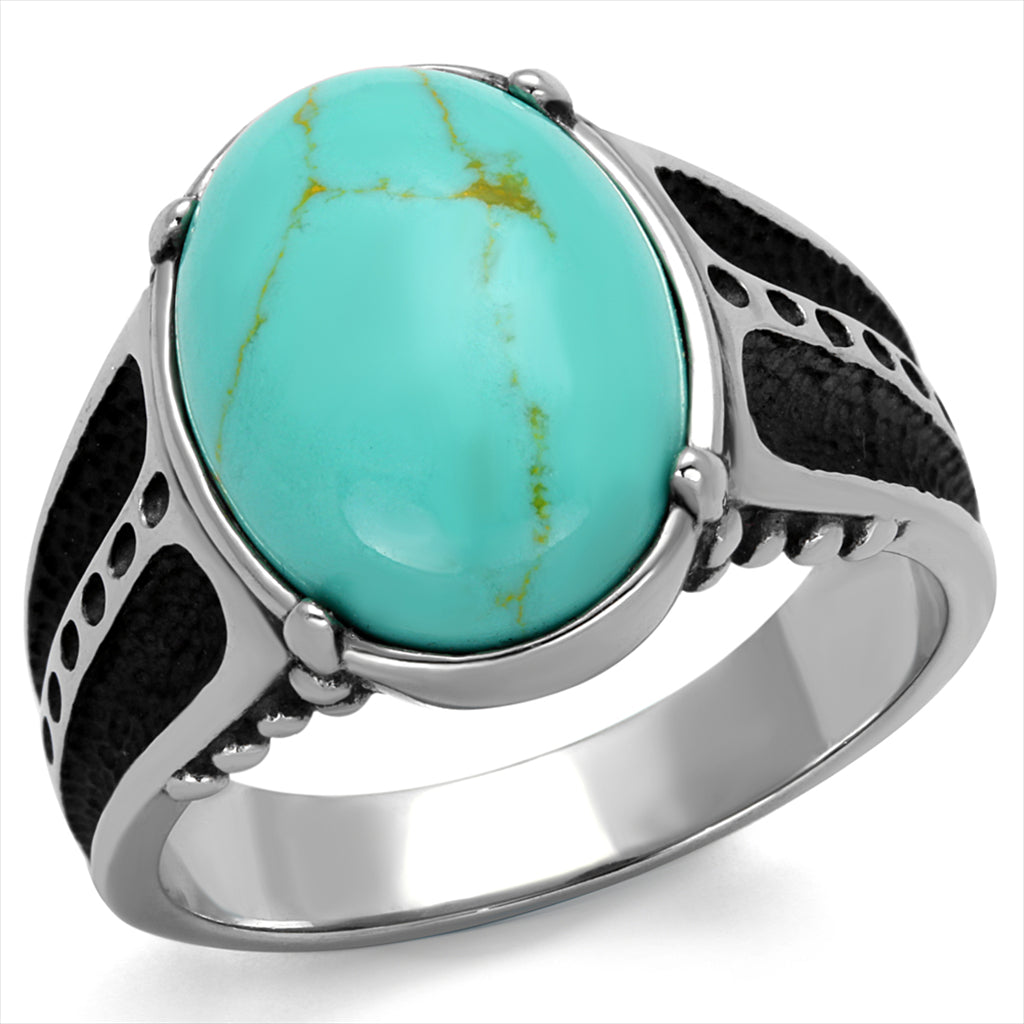 CJE2228 Stainless Steel Turquoise Ring
