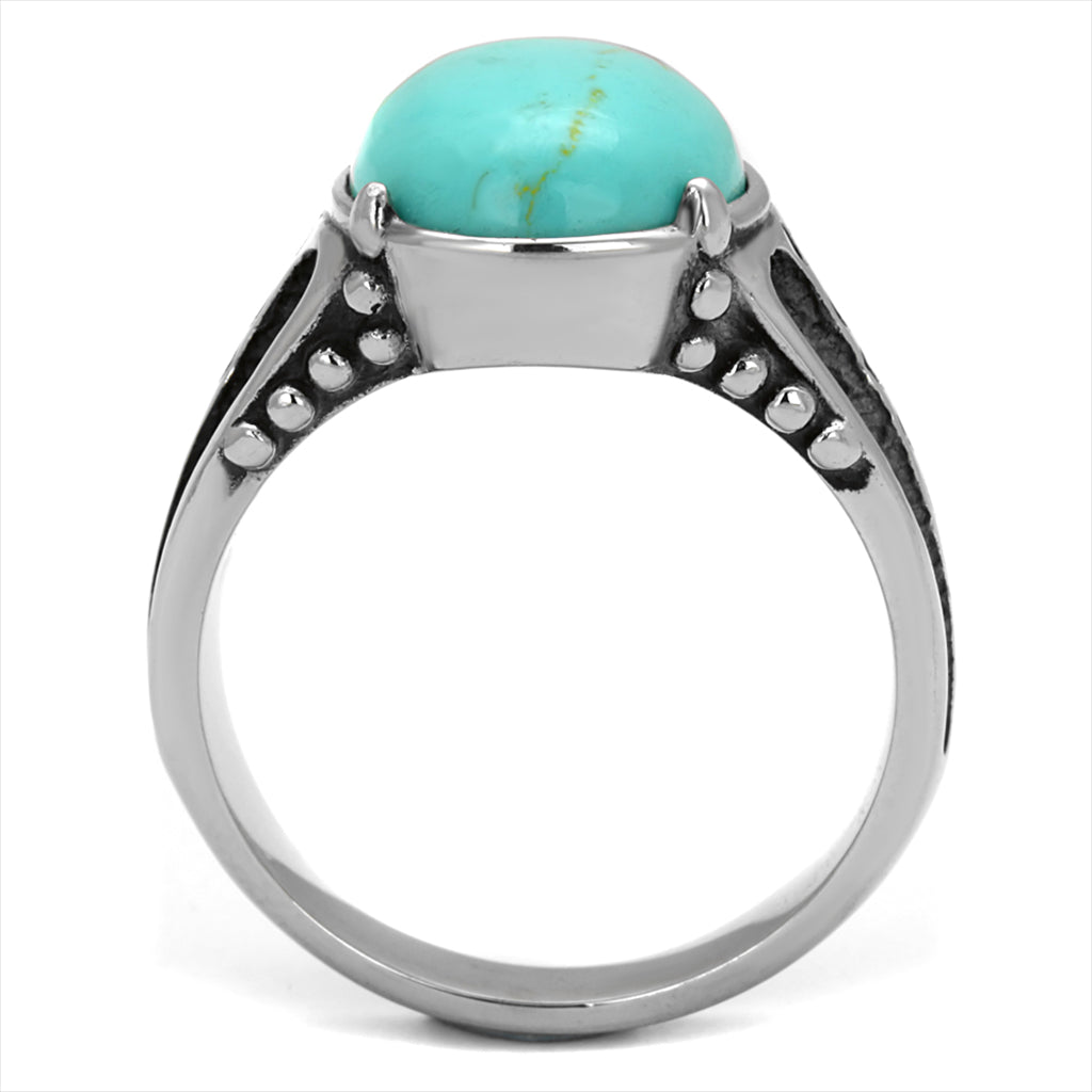 CJE2228 Stainless Steel Turquoise Ring