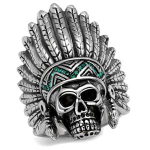 CJE2245 Wholesale Men&#39;s Stainless Steel Native American Statement Skull Ring