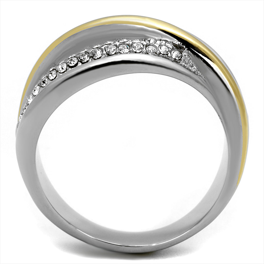CJE2263 Wholesale Two Tone Crystal Pave Ring